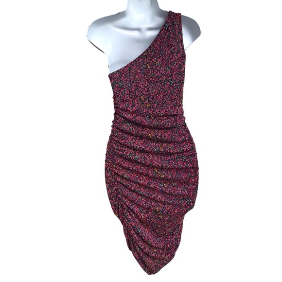 Leith One-Shoulder Ruched Floral Dress - Picture 2 of 5